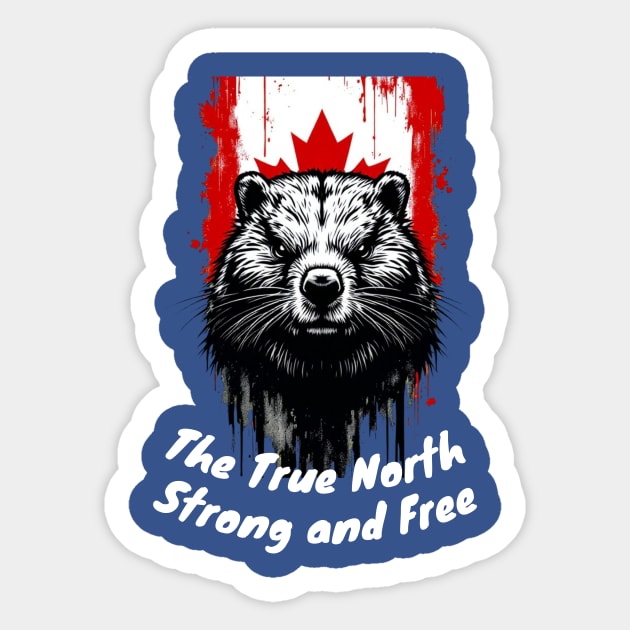 The True North Strong and Free Sticker by BA